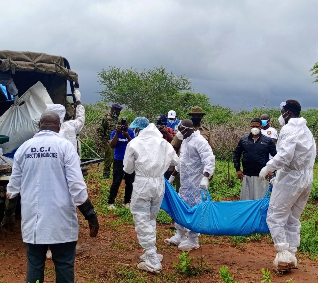 Bodies being exhumed at Shakahola forest
